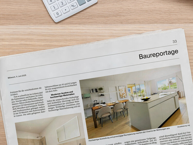 Baureportage in der Luzerner Zeitung